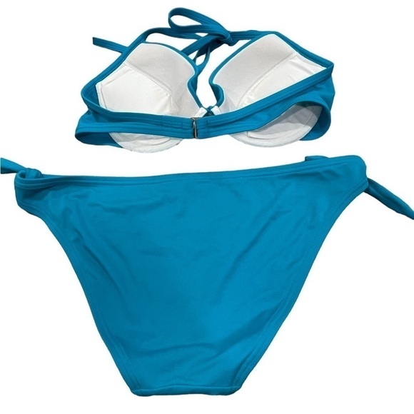 Victoria Secret turquoise bikini, size M. Side tie and underwire padded top - Picture 2 of 3